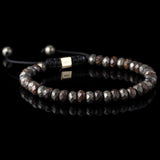 Facettiertes Bronzit + Pyrit Makramee Armband