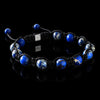 Blauer Sediment-Jaspis-Shamballa-Armband