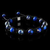 Blauer Sediment-Jaspis-Shamballa-Armband