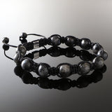 Larvikite Shamballa Bracelet - Premium Mens Bead Bracelet - Lukze
