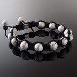 Howlite Shamballa Bracelet - Premium Mens Bead Bracelet - Lukze