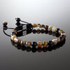 Brown Striped Agate Macramé Bracelet - Premium Mens Bead Bracelet - Lukze