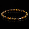Yellow Tiger Eye + 925 Sterling Silver Bracelet - Premium Mens Bead Bracelet - Lukze