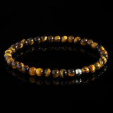 Yellow Tiger Eye + 925 Sterling Silver Bracelet - Premium Mens Bead Bracelet - Lukze
