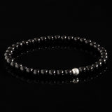 Black Onyx + 925 Sterling Silver Bracelet - Premium Mens Bead Bracelet - Lukze