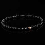 Onyx + Rose Gold Bracelet - Premium Mens Bead Bracelet - Lukze