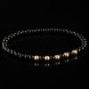 Onyx + Rose Gold Pentade Bracelet - Premium Mens Bead Bracelet - Lukze