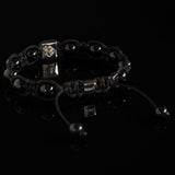 Onyx + Diamond Shamballa Bracelet - Premium Mens Bead Bracelet - Lukze