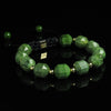Chrome Diopside + Gold Macramé Bracelet - Premium Mens Bead Bracelet - Lukze