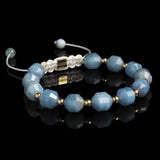 Amazonit + Gold Makramee Armband