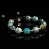 Chrysocolla + Gold Macramé Bracelet - Premium Mens Bead Bracelet - Lukze