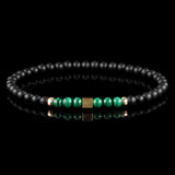 Malachite, Onyx + Yellow Gold Bracelet