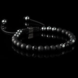 Hematite + Onyx Macramé Bracelet