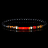 Koralle + Onyx Heishi Armband