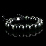 Obsidian 12mm Macramé Bracelet