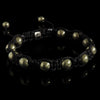 Golden Pyrite Shamballa Bracelet - Premium Mens Bead Bracelet - Lukze