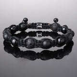 Triple Black Shamballa Bracelet - Premium Mens Bead Bracelet - Lukze