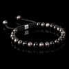 Silver Sheen Obsidian Macramé Bracelet