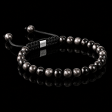 Silver Sheen Obsidian Macramé Bracelet