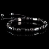 Dreifach Schwarzes V2 Makramee-Armband
