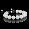 White Jade 12mm Macramé Bracelet